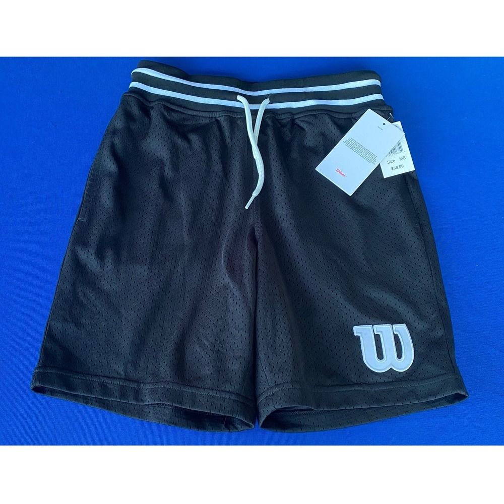 Wilson Boys Mesh Athletic Basketball Shorts Black Size Medium MB New With Tags